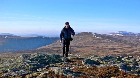 Close to the summit of Driesh, with Mayar behind